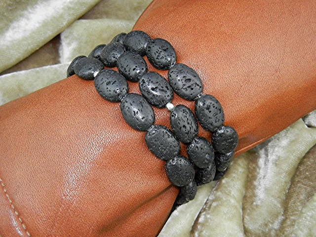 Silpada Sterling Silver Lava Beads Bracelet