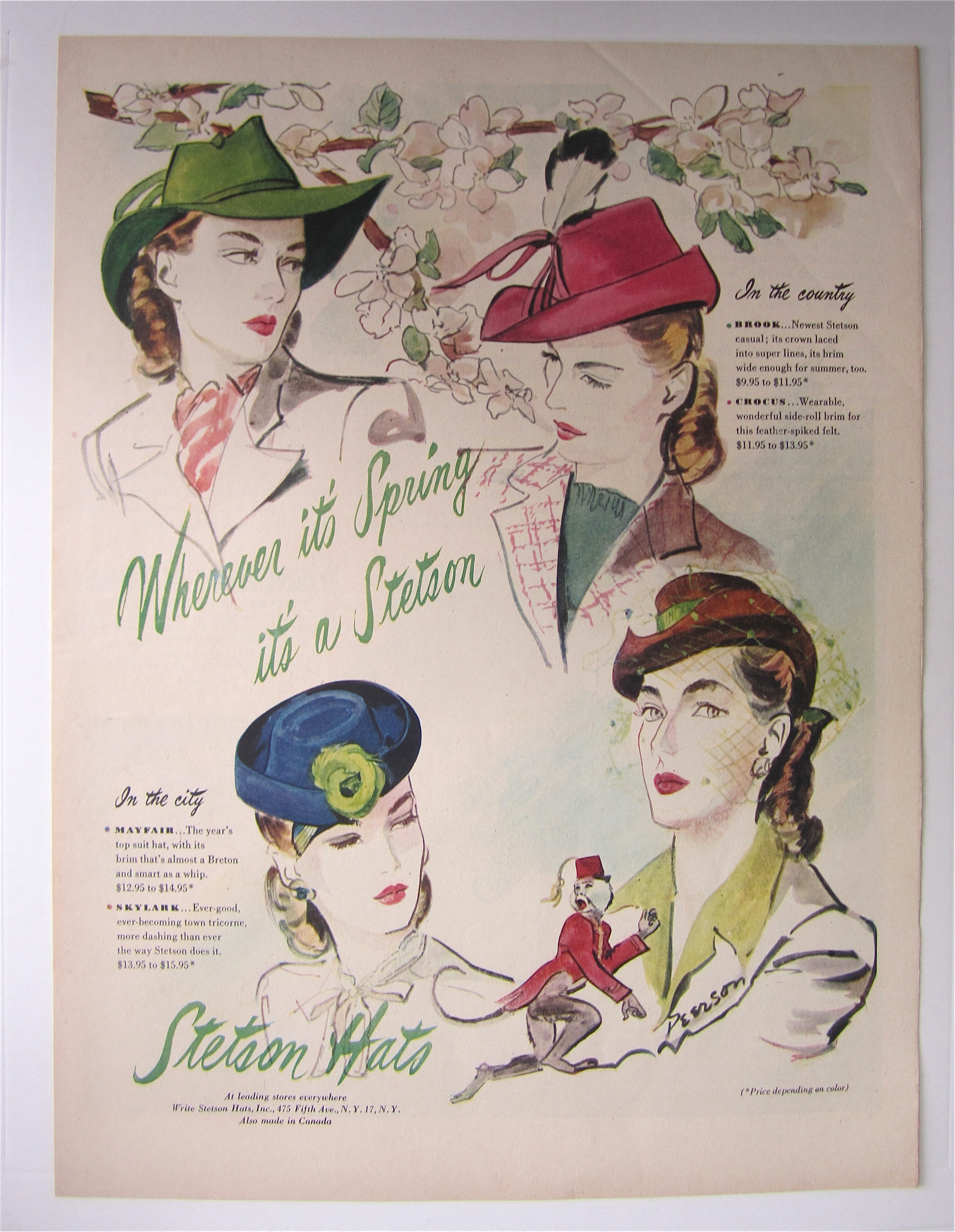 1945 Stetson Hats For Women with Wherever It's Spring