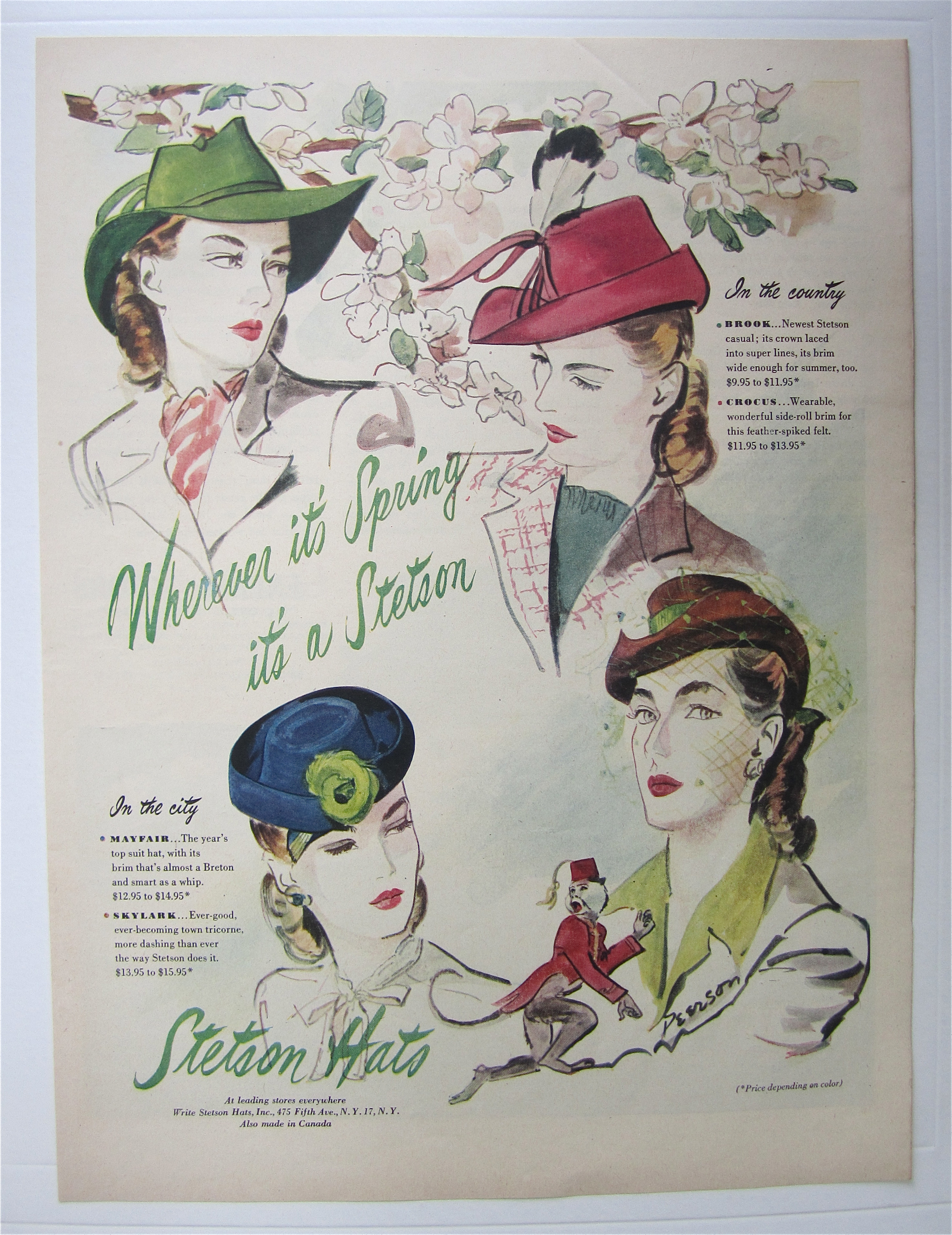 1945 Stetson Hats For Women with Wherever It's Spring