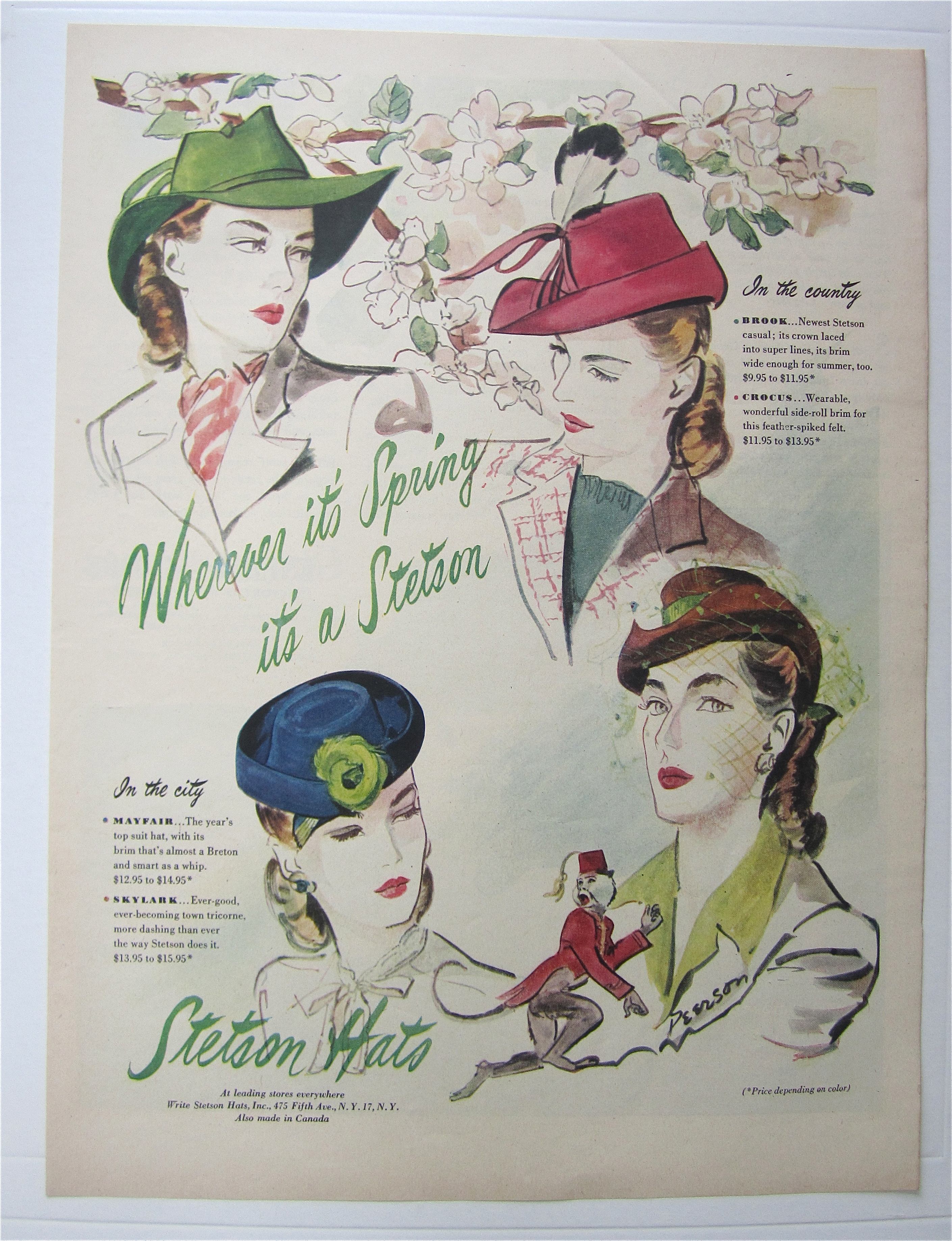 1945 Stetson Hats For Women with Wherever It's Spring