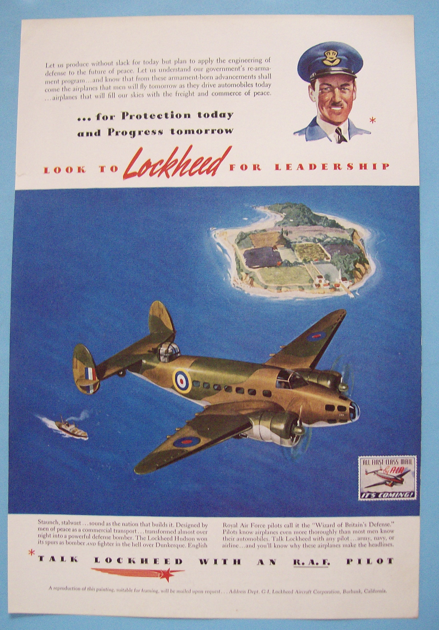 1941 Lockheed Aircraft Corporation With An Airplane