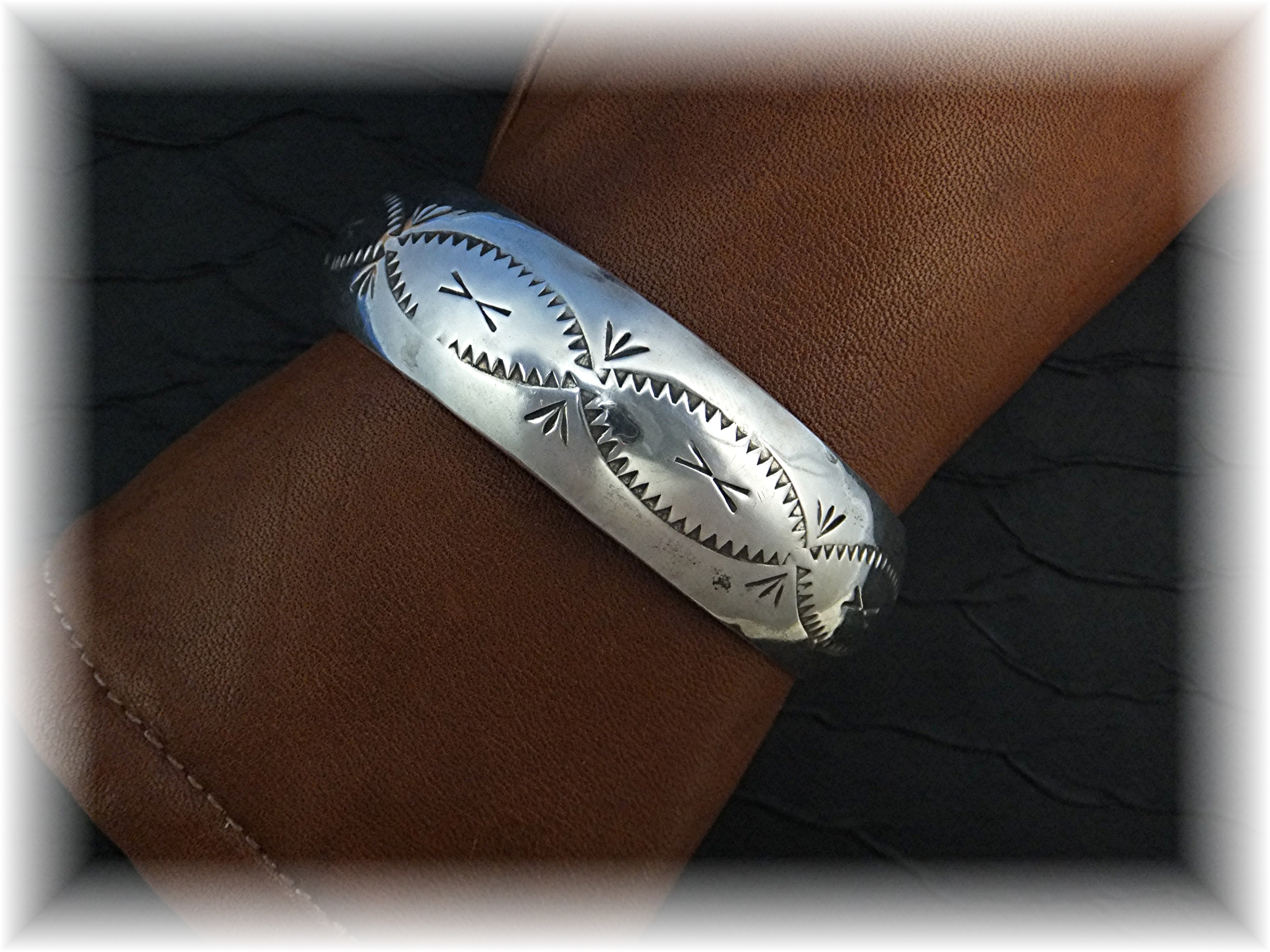 Native American Sterling Silver Bangle W. Bahe