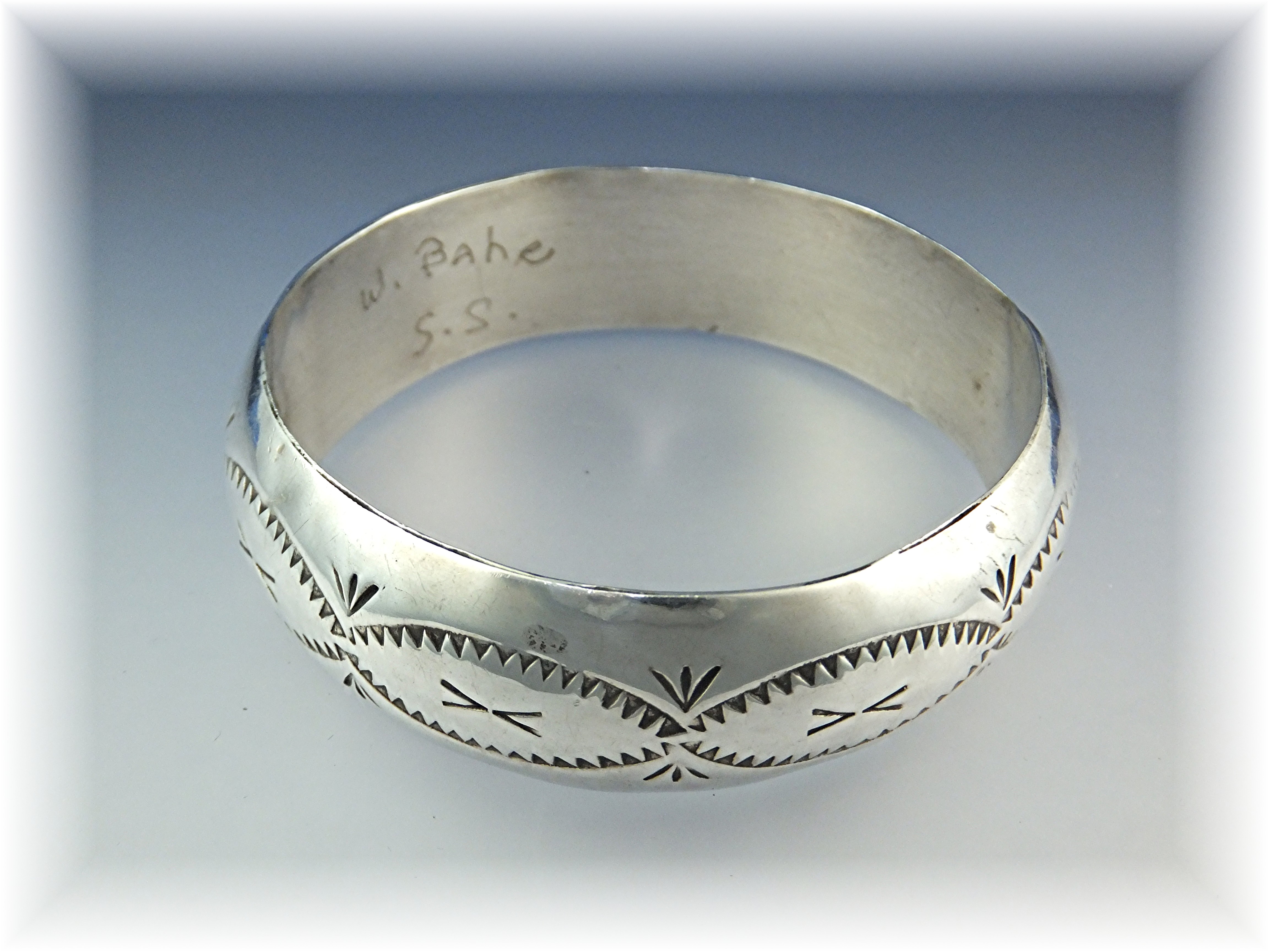 Native American Sterling Silver Bangle W. Bahe