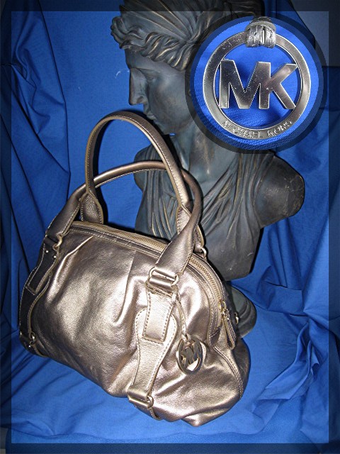 Bag Michael Kors Gold Leather Zip Top