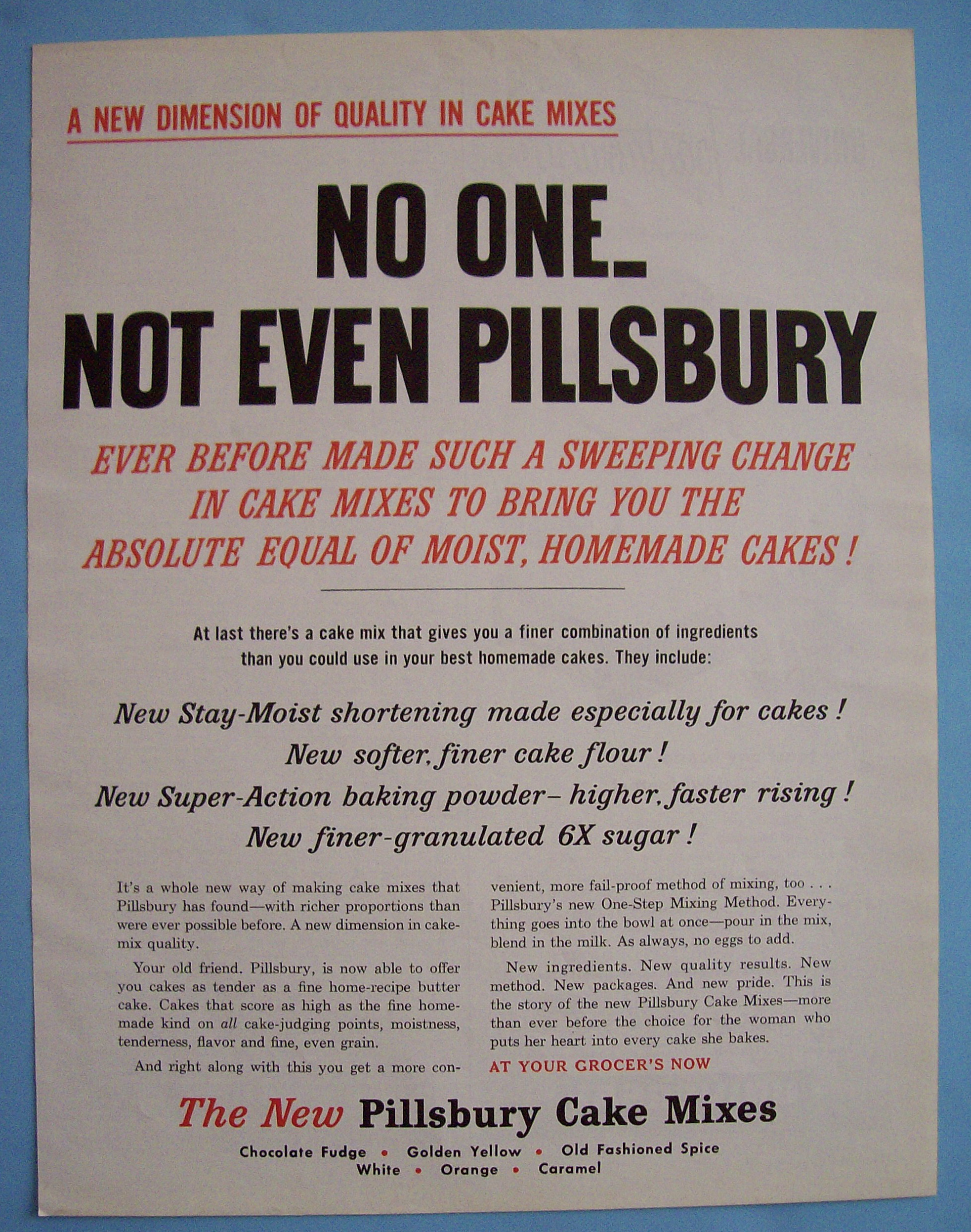 Vintage Ad: 1956 Pillsbury Cake Mix