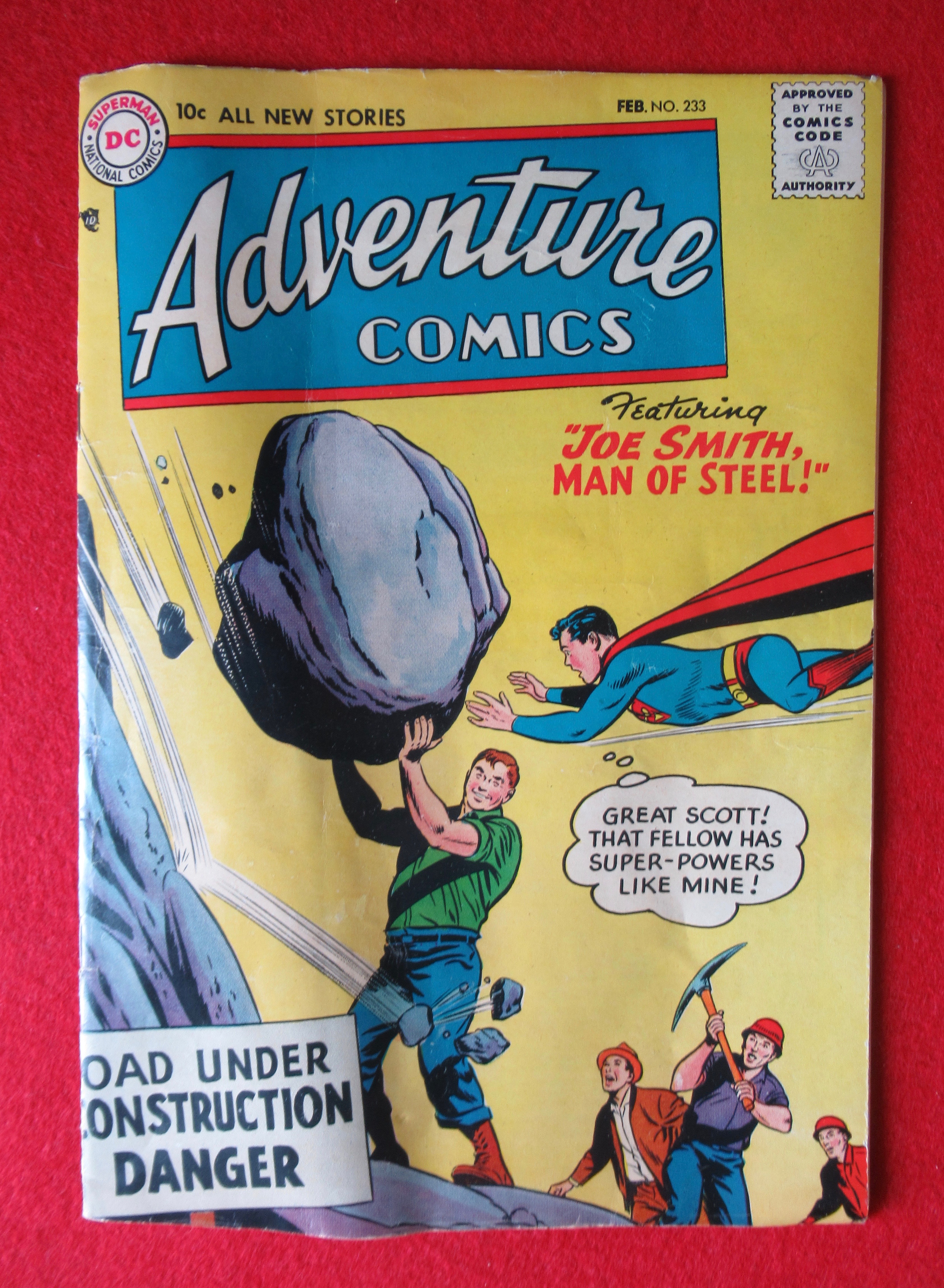 Adventure Comics February 1957 Joe Smith, Man Of Steel