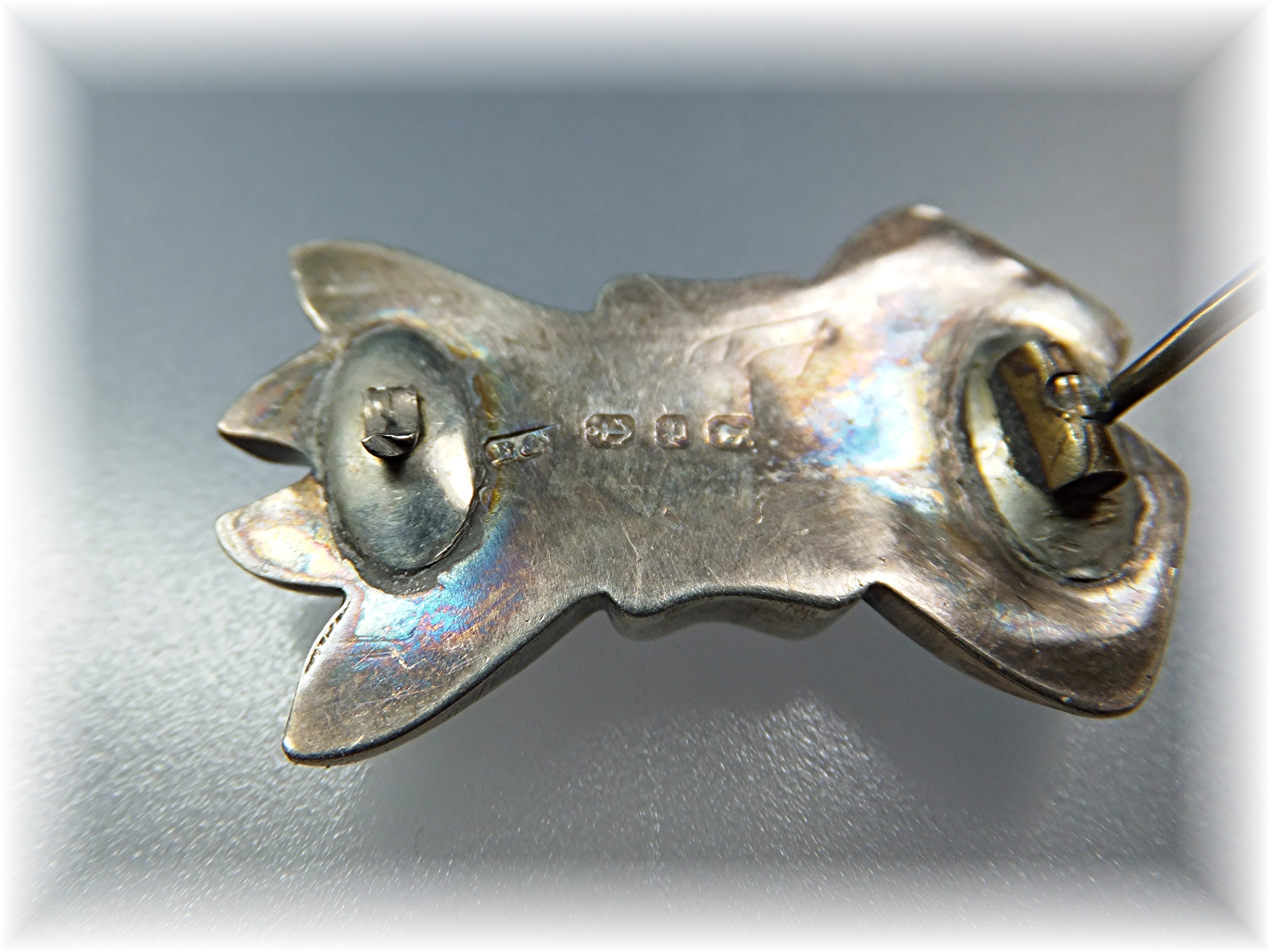 Brooch Pin Sterling Silver Bow English Hallmark 1800s