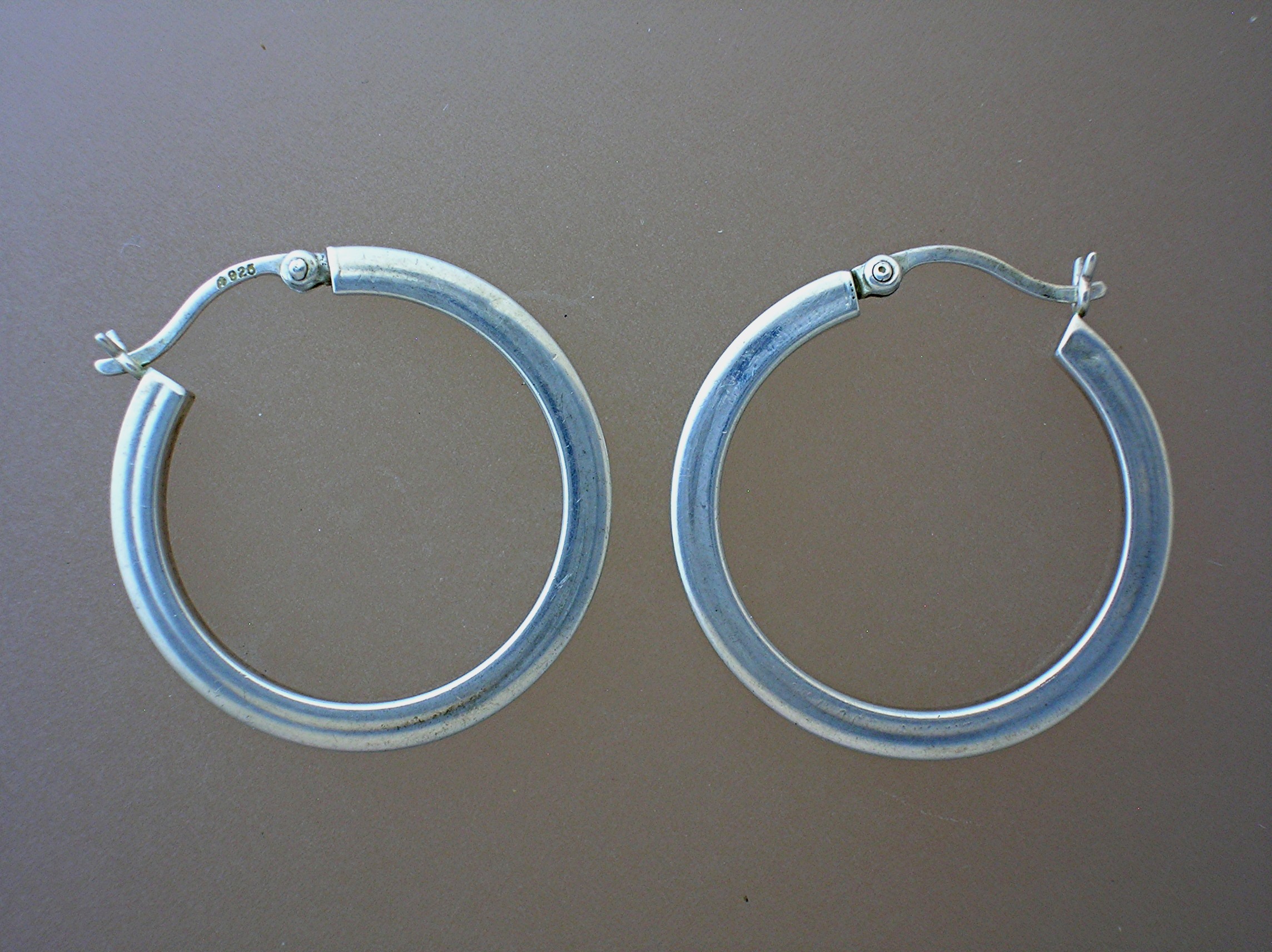 Sterling Silver Hoop Earrings.