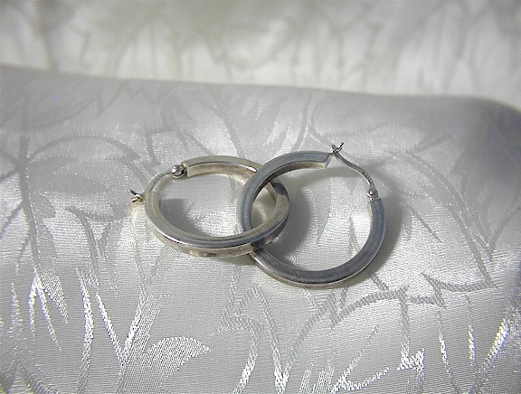 Sterling Silver Hoop Earrings.