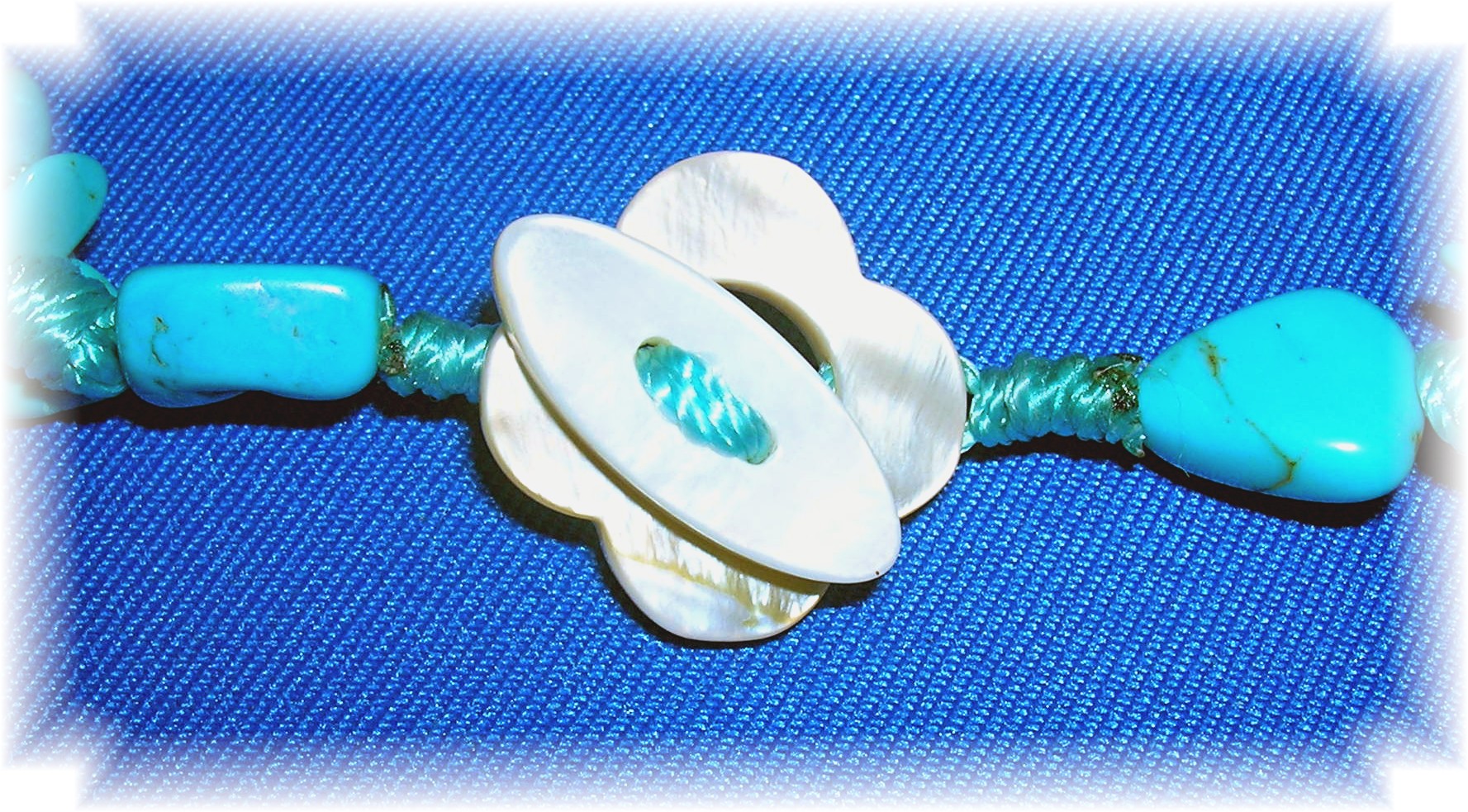8 Graduated Strands Turquoise Nuggets necklace