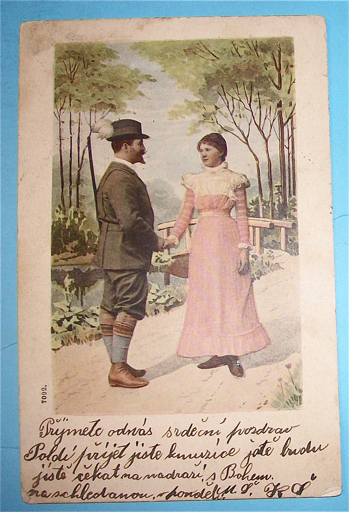 Crossed Paths-They Meet Postcard