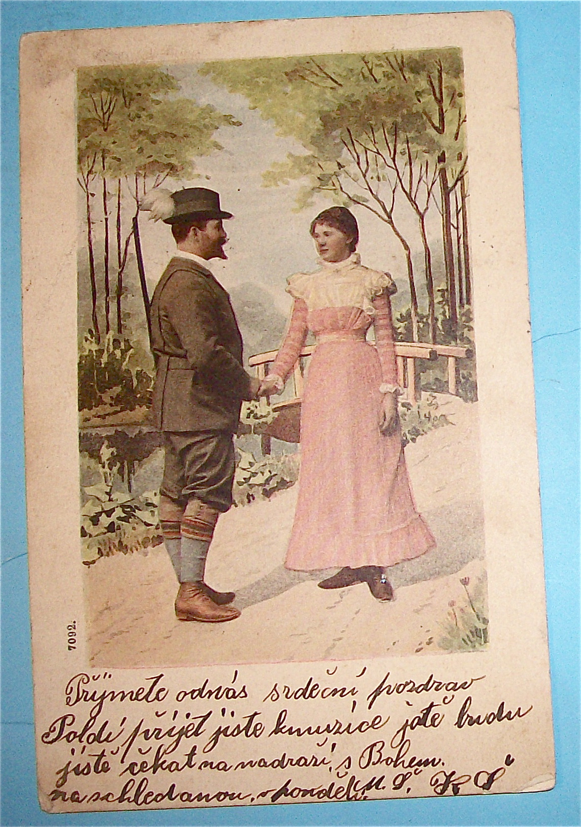 Crossed Paths-They Meet Postcard