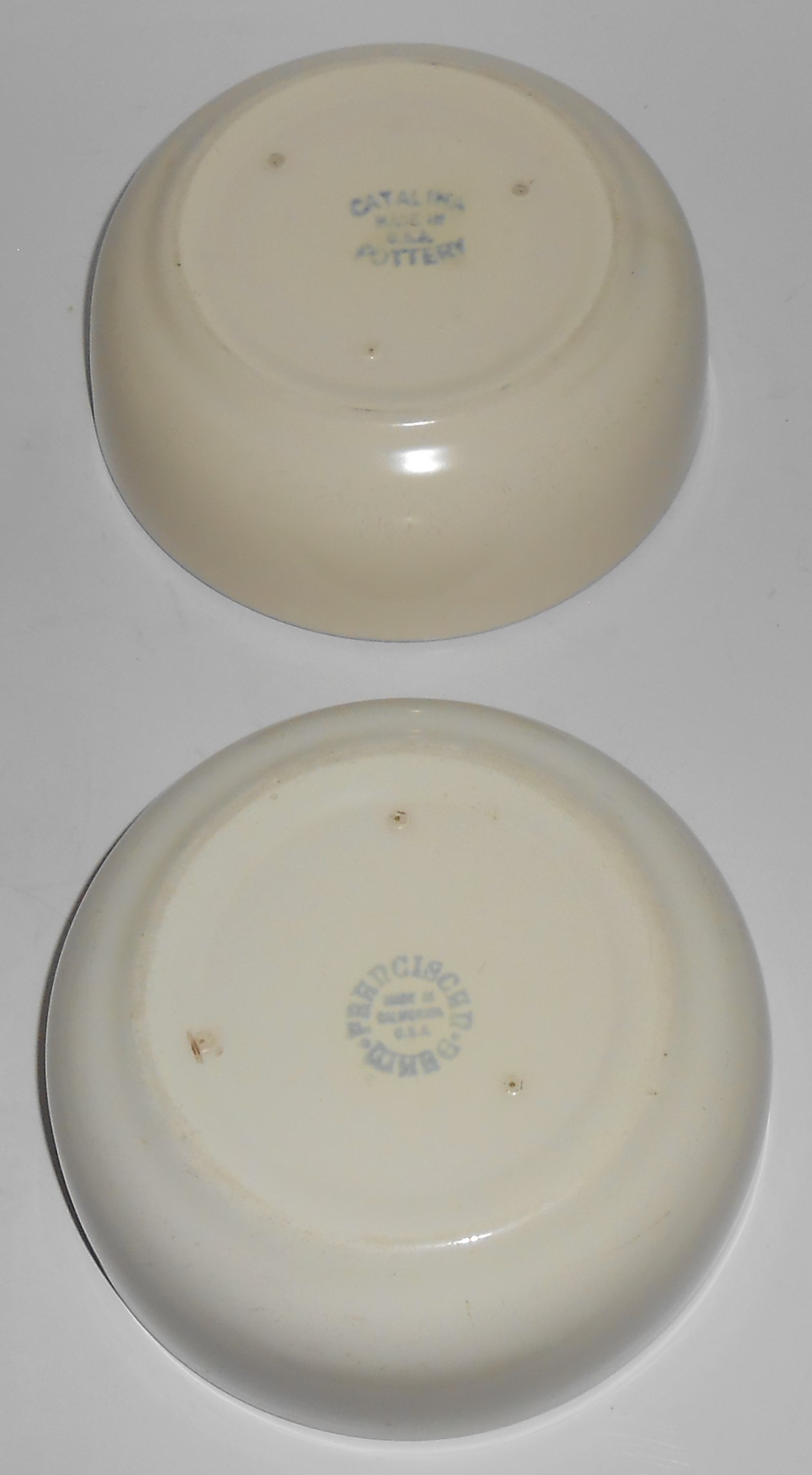 Catalina Pottery Rancho Ware Duotone Pastel Blue/Ivory