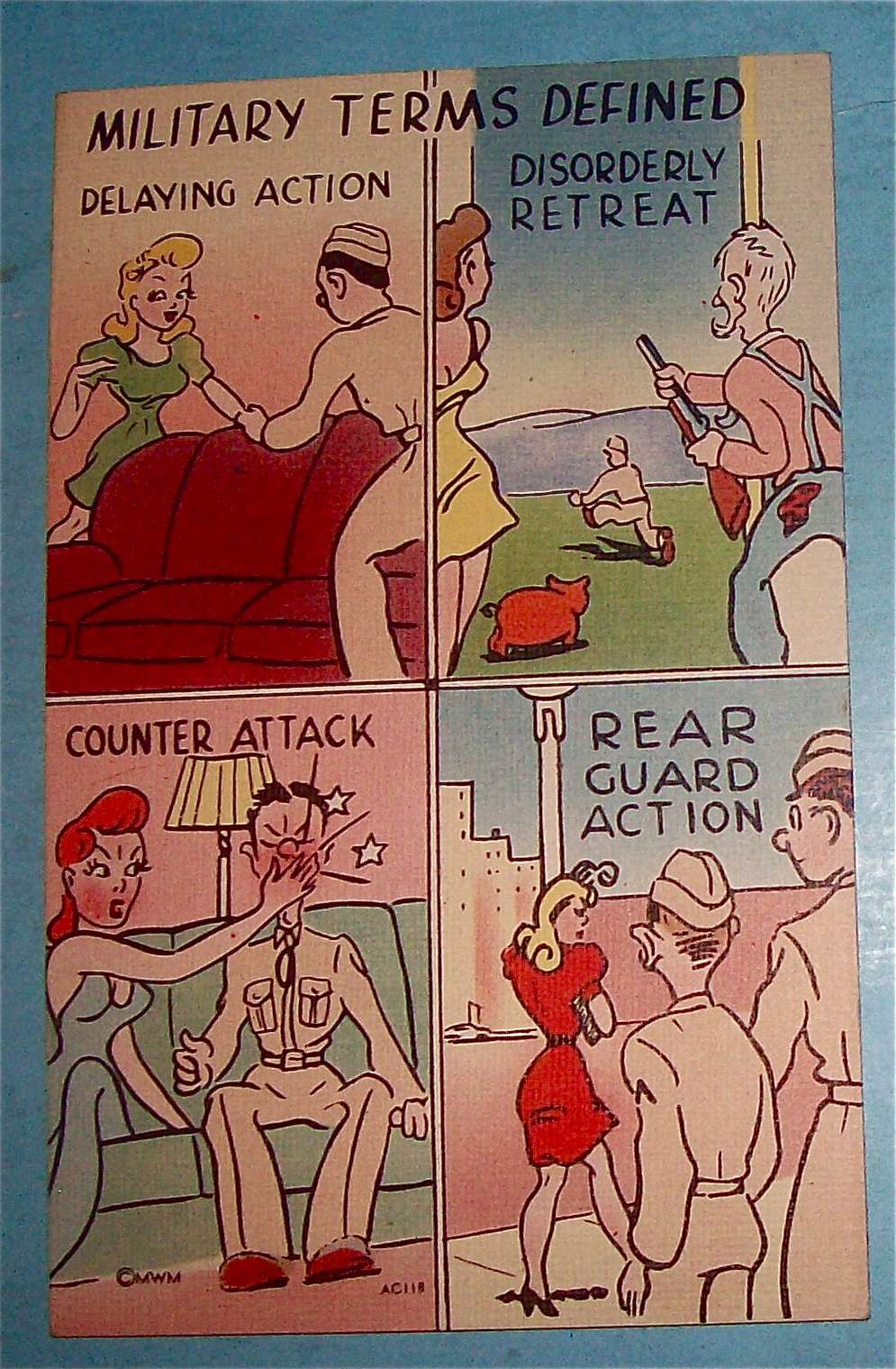 Military Terms Defined Postcard