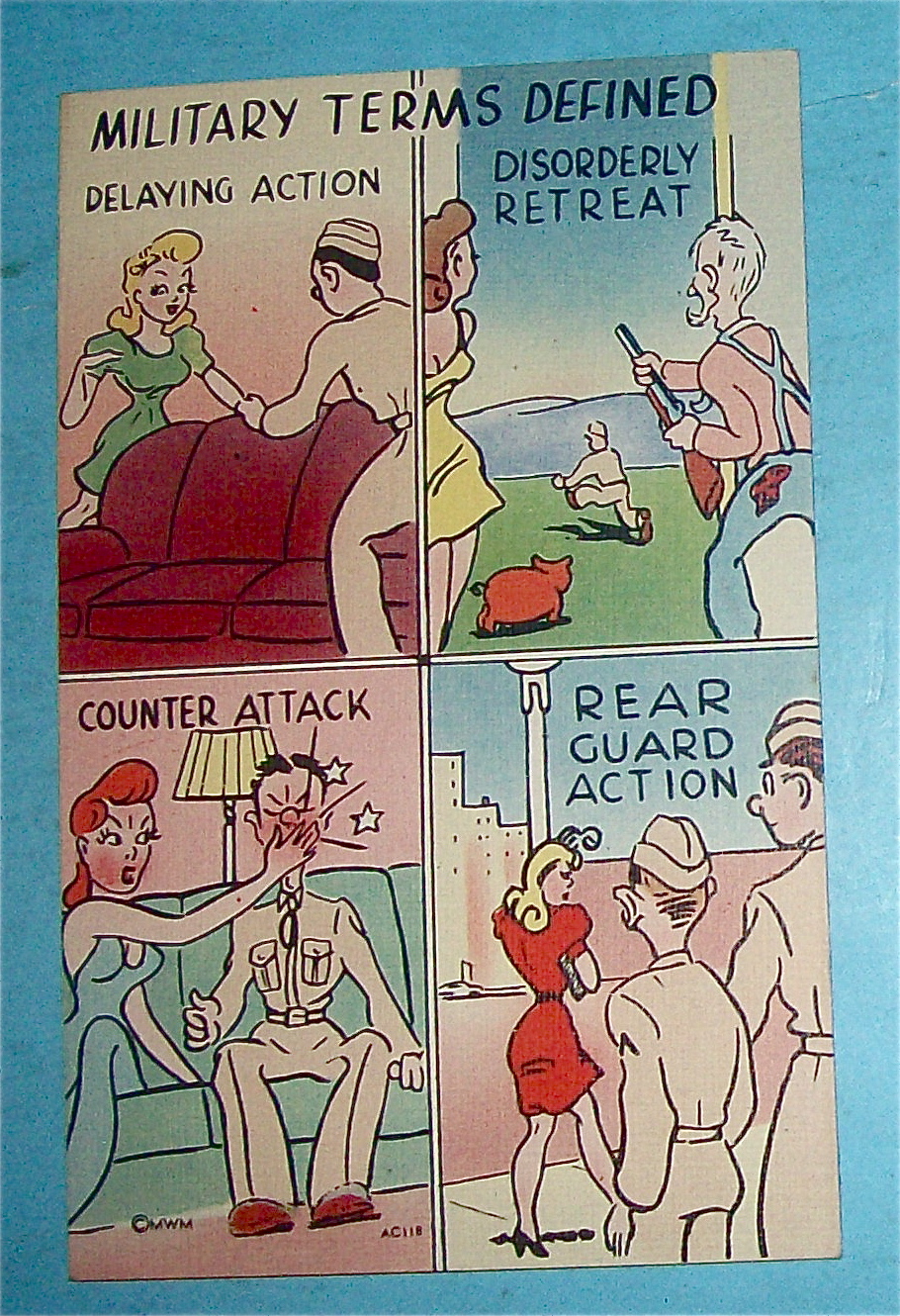 Military Terms Defined Postcard