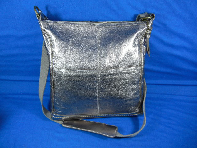 The Sak Silver Leather Cross Body Bag