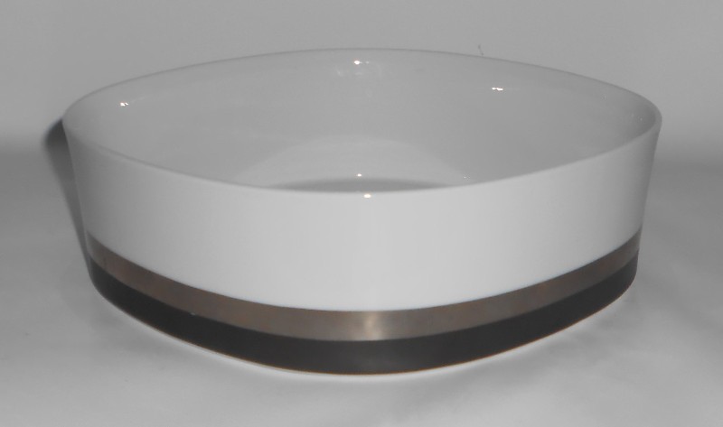 Sango Japan China Porcelain 7017 Quadrille Black Satin Vegetable Bowl