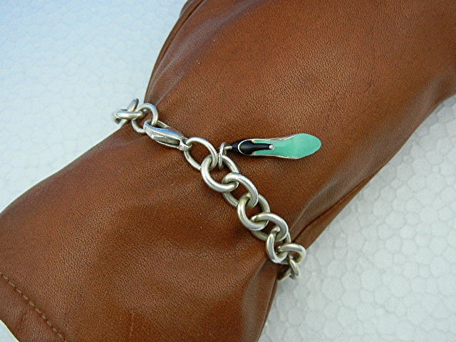 T & Co Sterling Silver Shoe Charm Bracelet