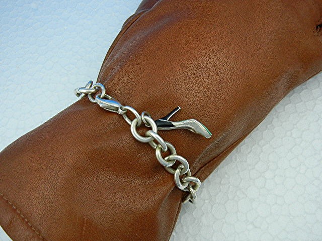 T & Co Sterling Silver Shoe Charm Bracelet