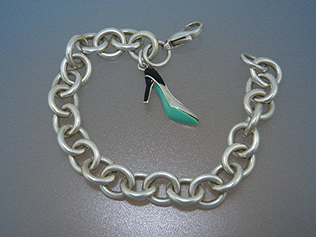 T & Co Sterling Silver Shoe Charm Bracelet