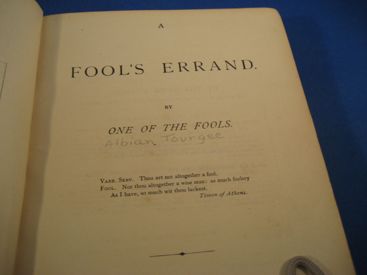 A Fool's Errand by One of the Fools