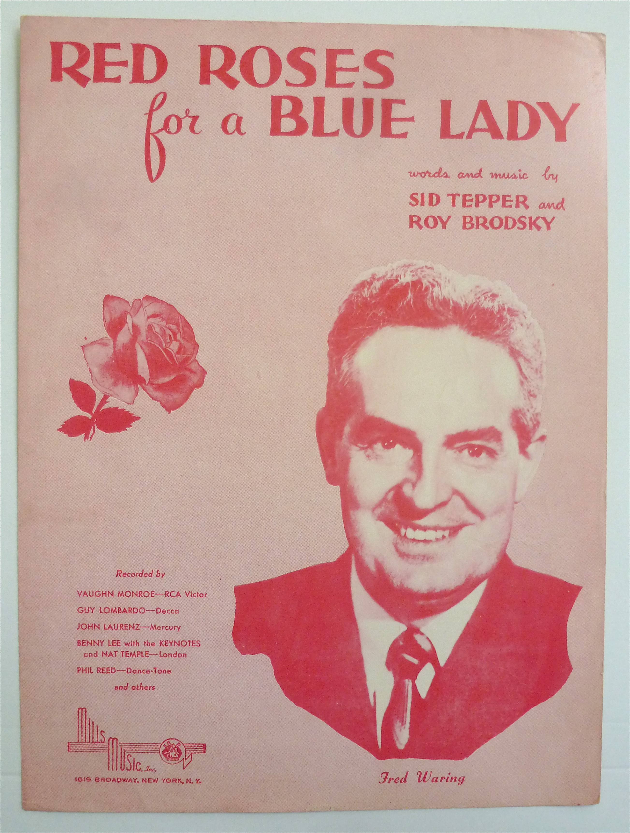 Sheet Music For 1948 Red Roses For A Blue Lady