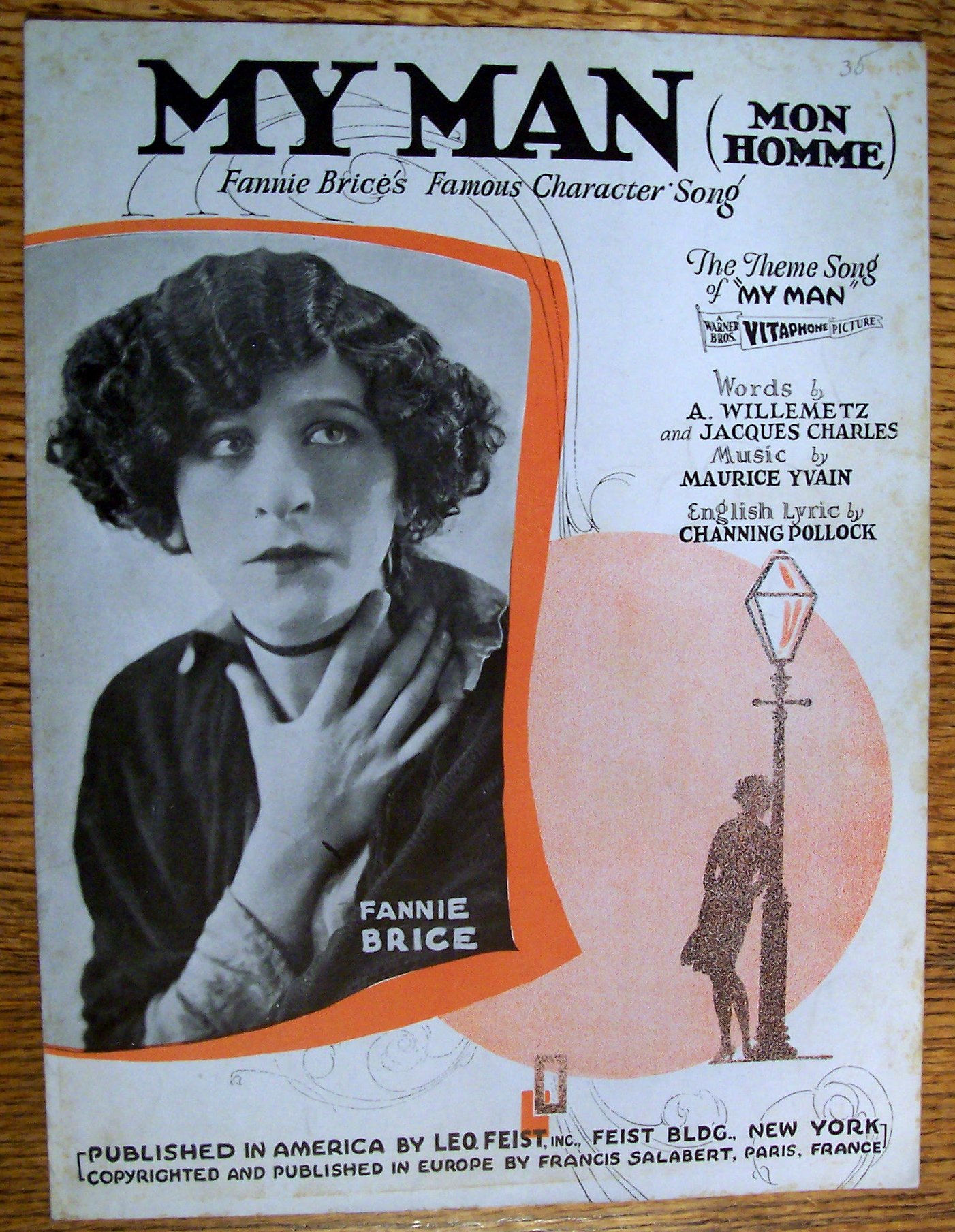Sheet Music For 1921 My Man (Mon Homme)