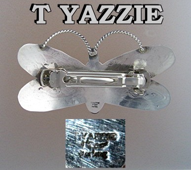 Navajo Sterling Silver Turquoise  Hair Barrette T YAZZI
