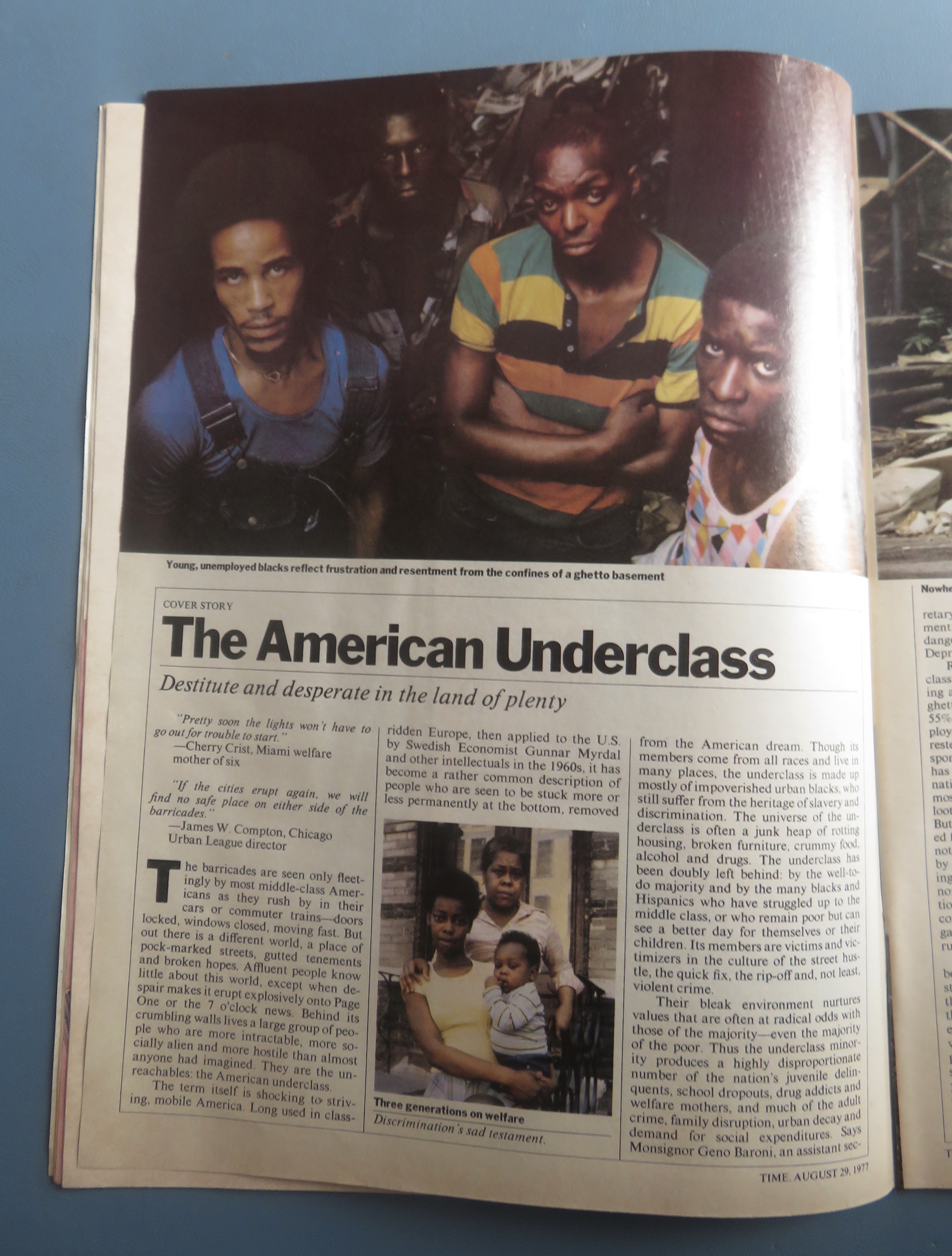 Time Magazine August 29, 1977 The Underclass