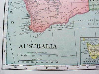 1904 Map Australia Oceania And Pacific Antique