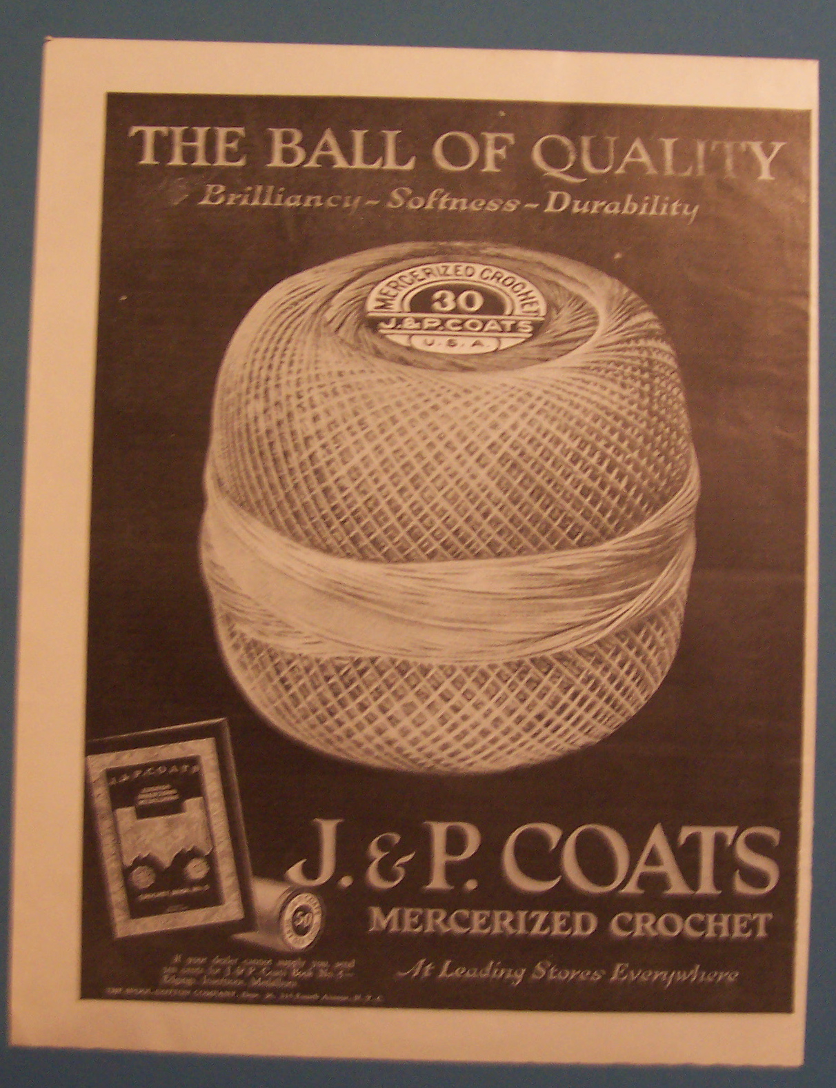 1922 J & P Coats Mercerized Crochet