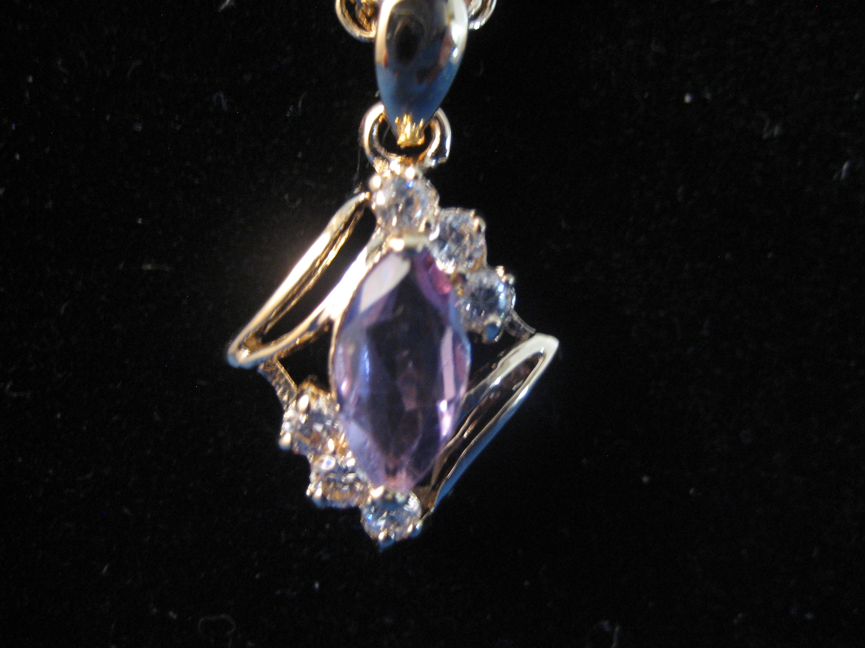 Amethyst and Faux Diamond Necklace
