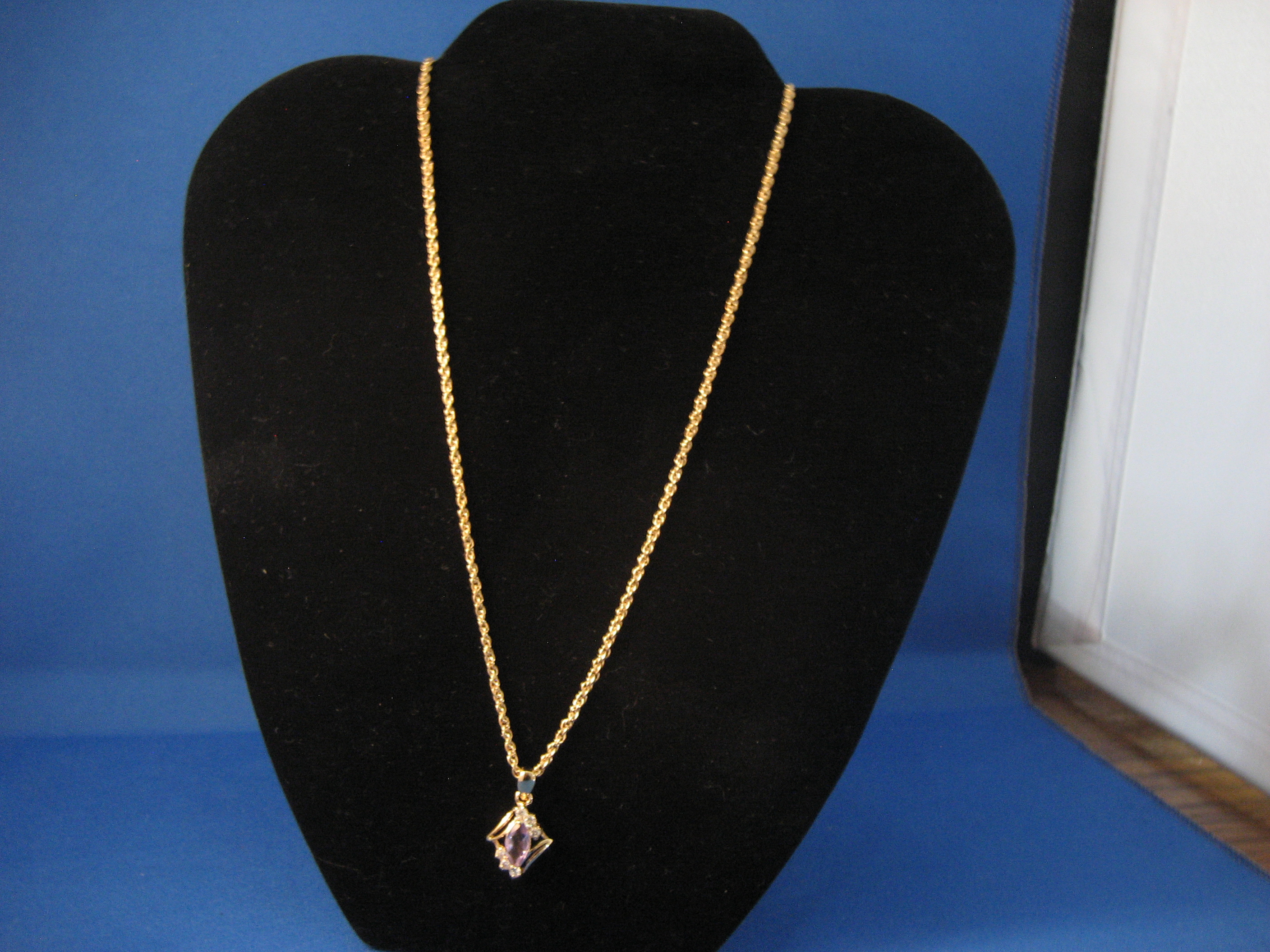 Amethyst and Faux Diamond Necklace