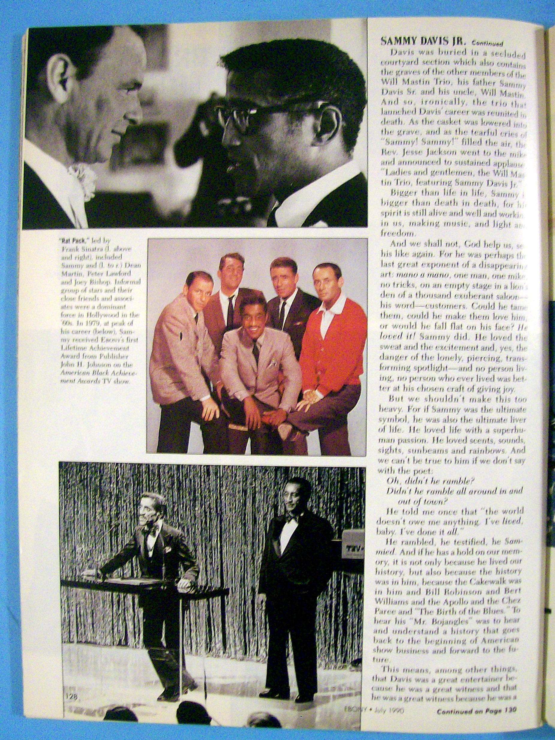 Ebony Magazine July 1990 Sammy Davis Junior (1925-1990)