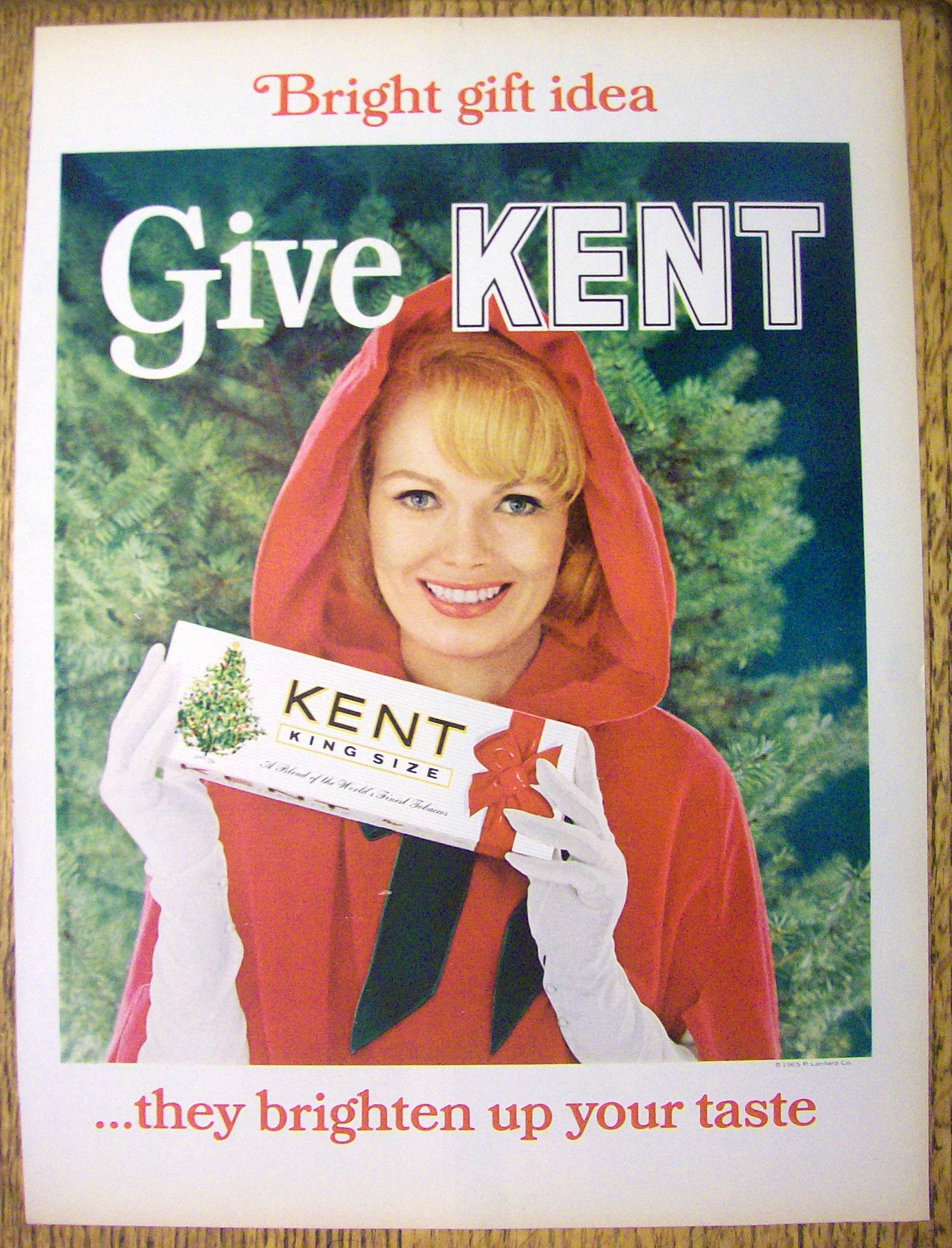 1965 Kent Cigarettes with Woman Holding a Carton