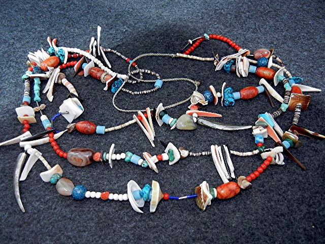 Native American Treasure Neckalce Coral Turquoise Shell