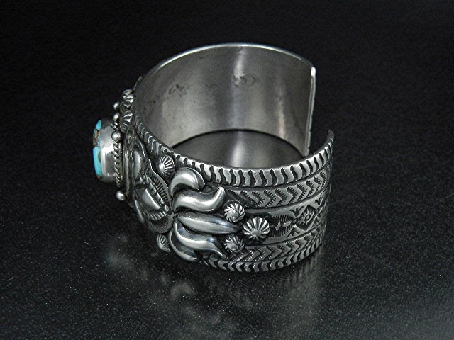 Darryl Becenti RIP Sterling Silver Turquoise Cuff