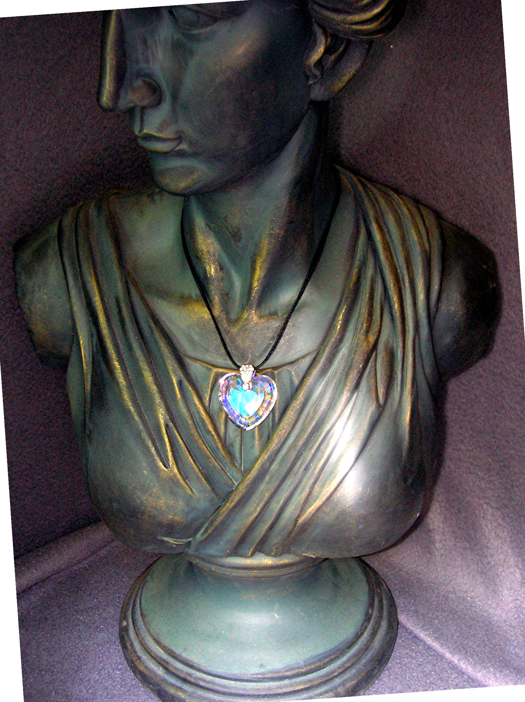Opalescent Heart Pendant Cord necklace