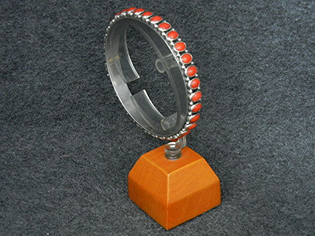 RJ Apachito Mediterranean Coral Sterling Silver Bangle