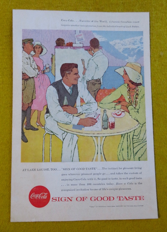 1957 Coca Cola (Coke) with Man & Woman Sitting at a Table & Talking