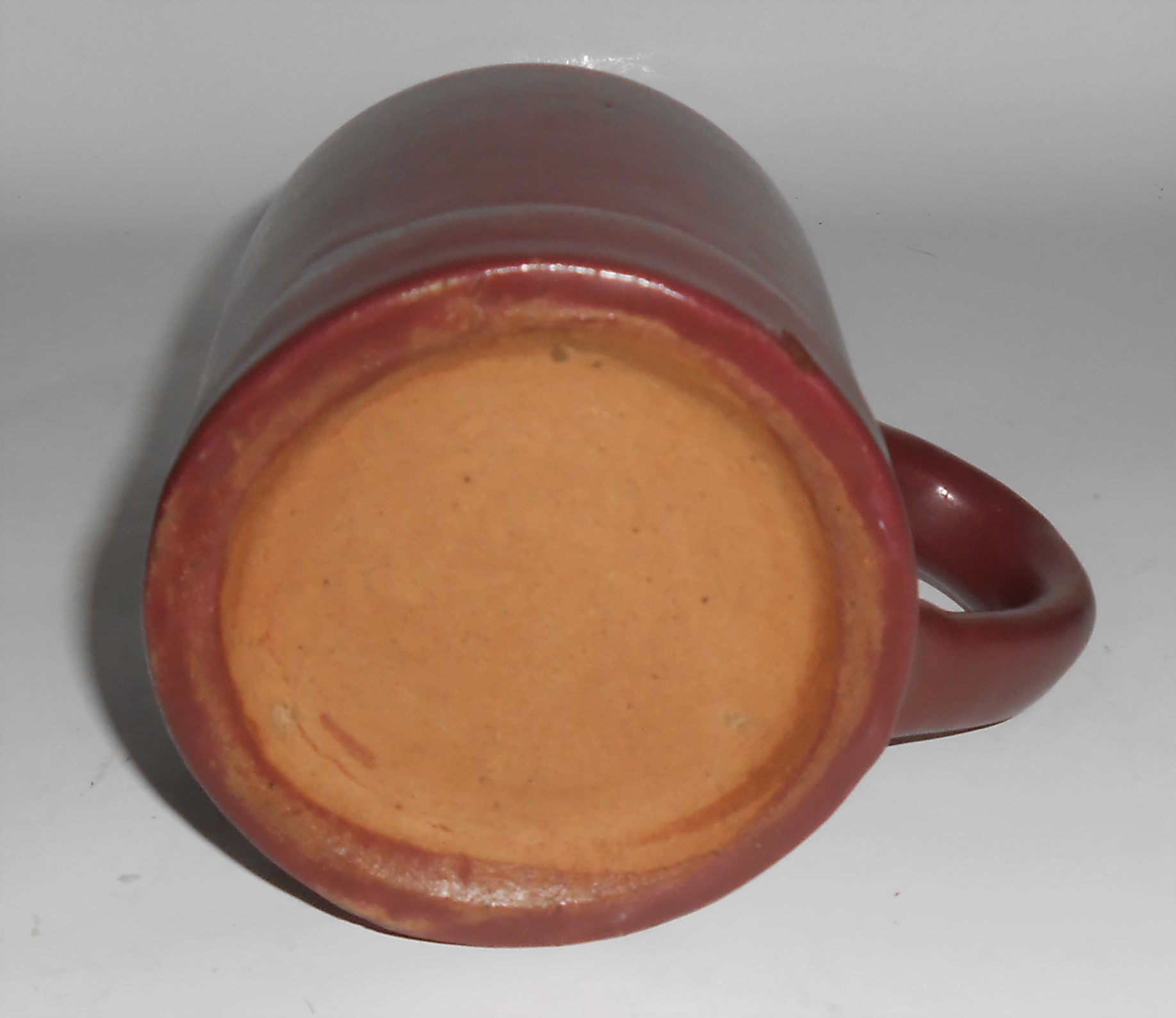 Zanesville Stoneware Pottery Matte Rose/White Beer Mug