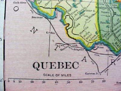 1904 Map Quebec Ontario Antique