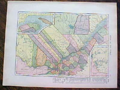 1904 Map Quebec Ontario Antique