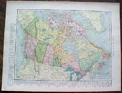 1904 Map Dominion of Canada And Maritime Provinces