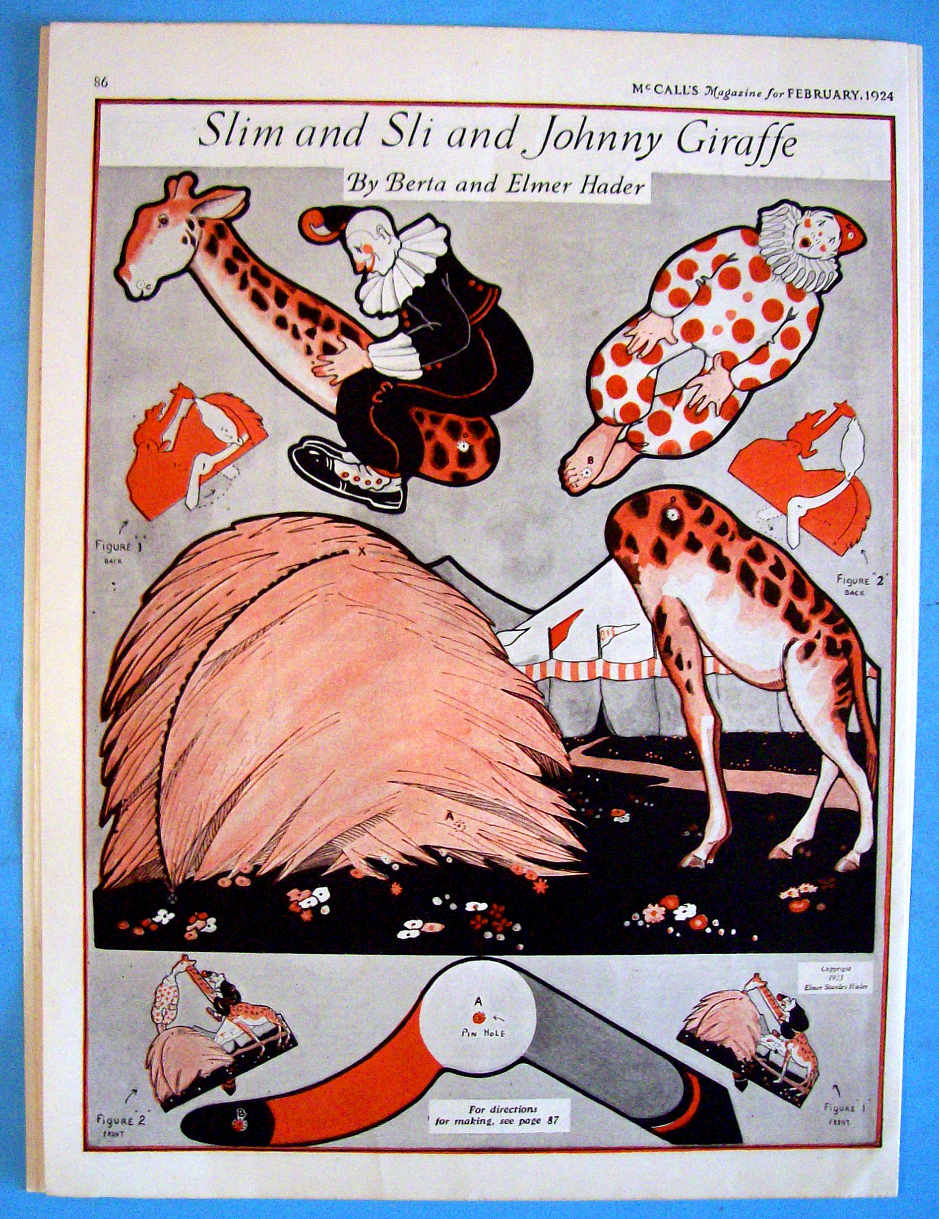 Slim & Sli, The Circus Clown Paper Doll - February 1924