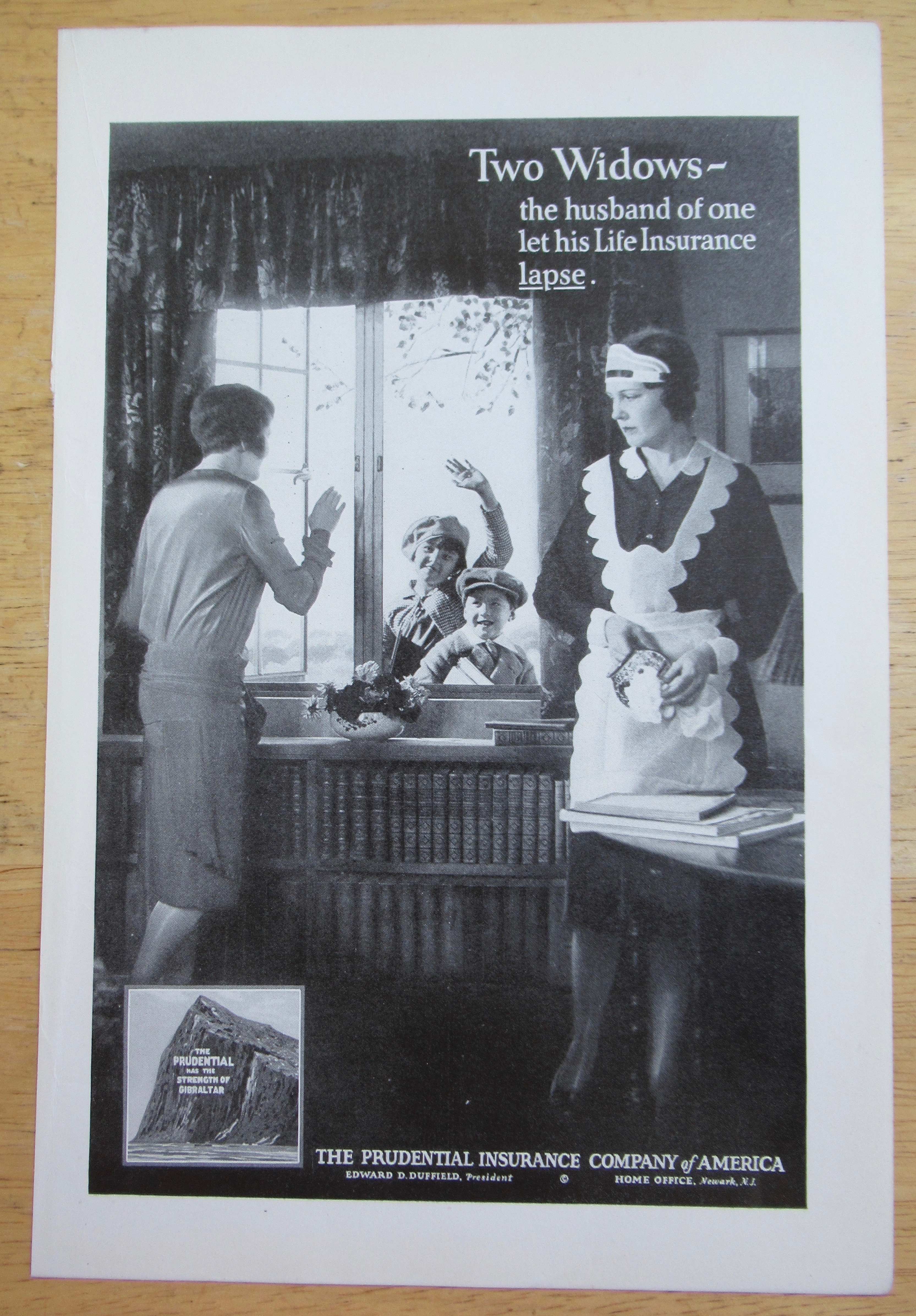 1929 Prudential Insurance with Maid Cleaning