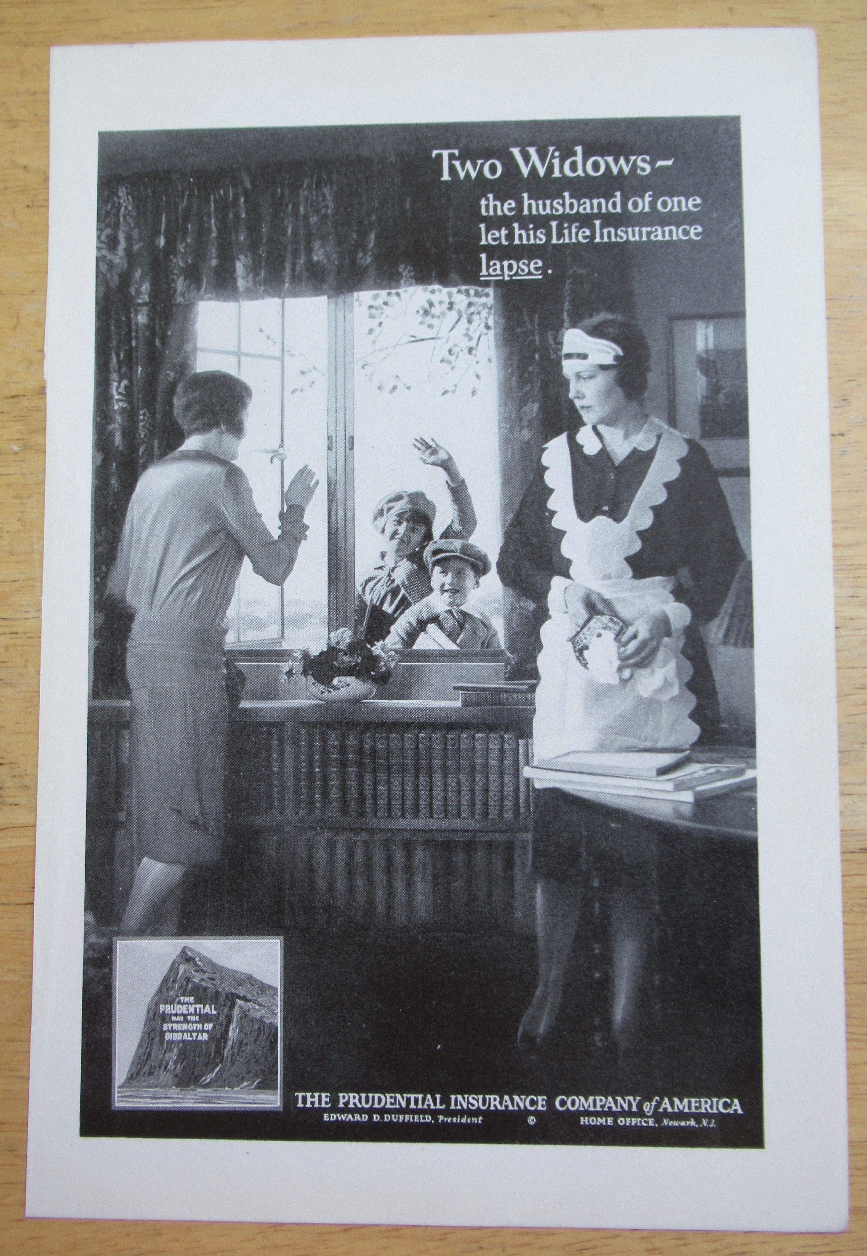 1929 Prudential Insurance with Maid Cleaning