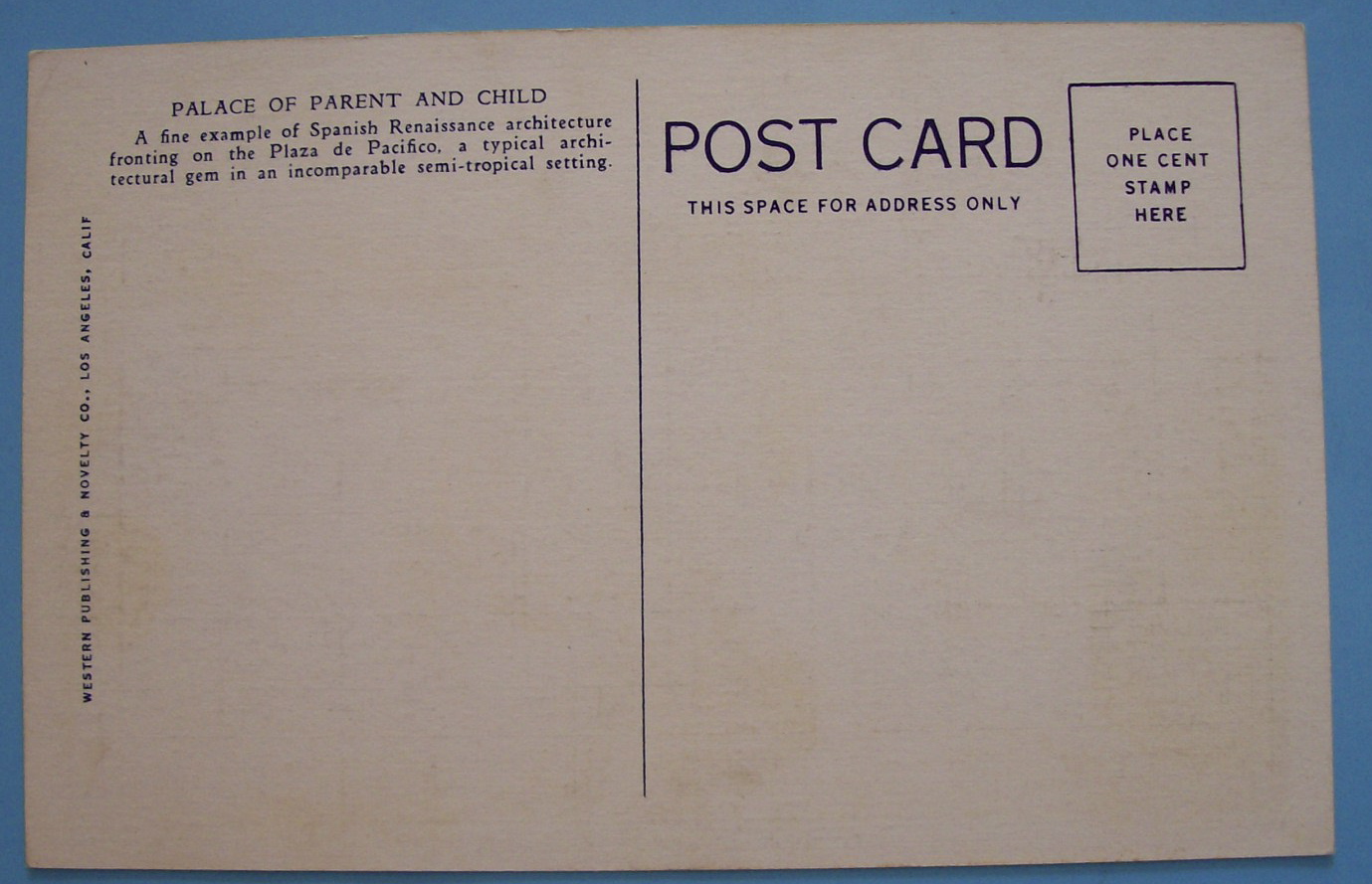 1935 California Pacific Expo Palace of Parent Postcard