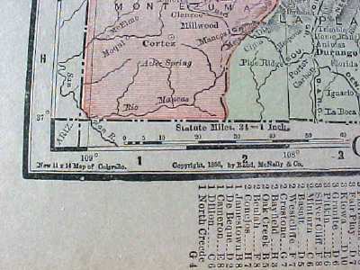 Antique Map Colorado New Mexico 1912 Rand McNally