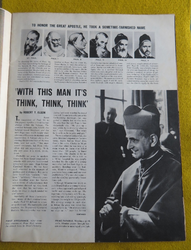 Life Magazine July 5, 1963 The New Pope: The Spectacle & The Man